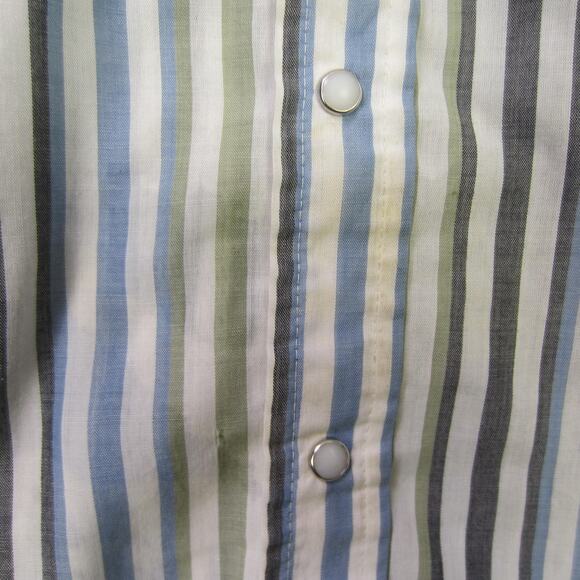 Vintage Holt Shirt Mens Large Striped Western Pearl Snap 70s 80s - Picture 2 of 11